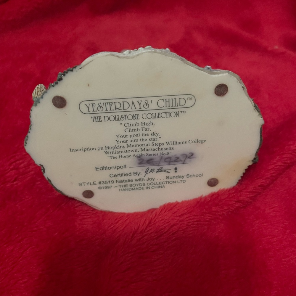 African American Yesterday’s Child, Boyds Bear Natalie with Joy - Picture 3 of 3